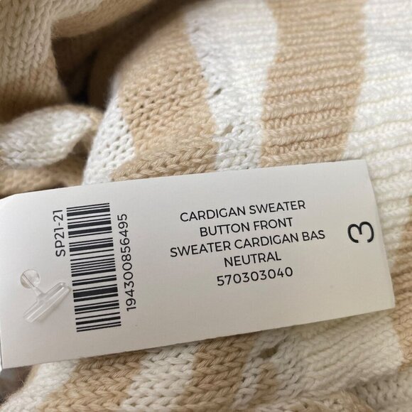 CHICO'S Linen Blend Cardigan Size XL (Chico's 3) Beige Zebra Sweater NWT - Picture 8 of 10